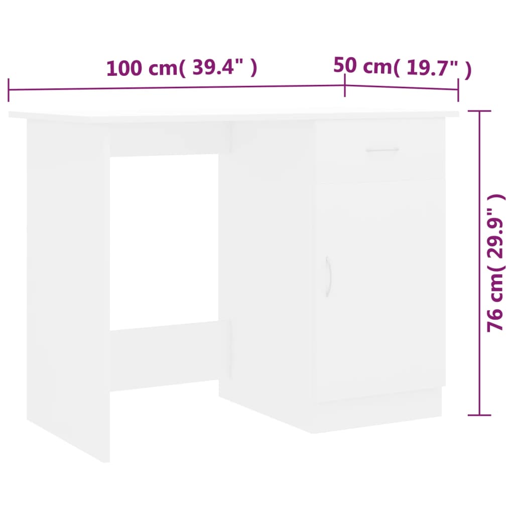 Schreibtisch Weiß 100×50×76 cm Holzwerkstoff - Premium Schreibtische  - Just €103.38! Shop now at homesales4u