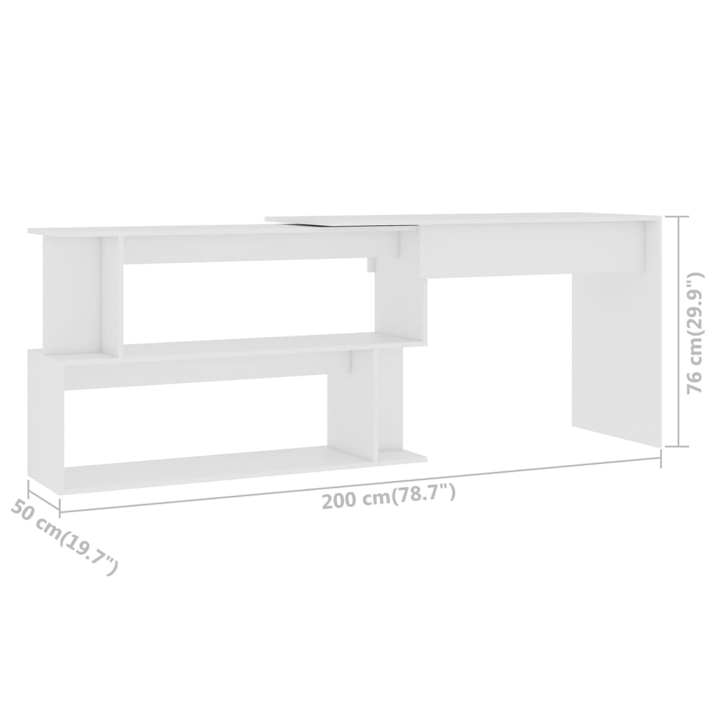 Eckschreibtisch Weiß 200x50x76 cm Holzwerkstoff - Premium Schreibtische  - Just €135.40! Shop now at homesales4u