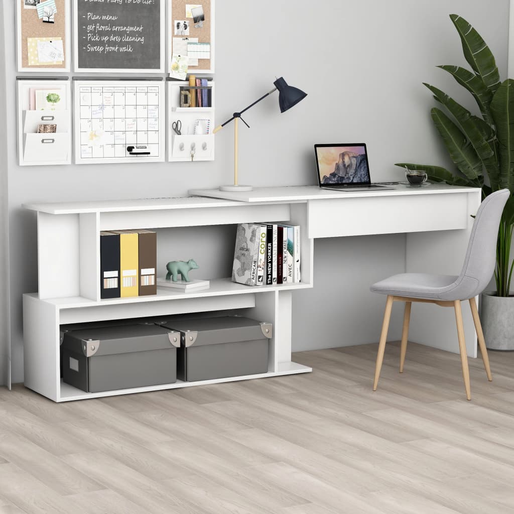 Eckschreibtisch Weiß 200x50x76 cm Holzwerkstoff - Premium Schreibtische  - Just €135.40! Shop now at homesales4u
