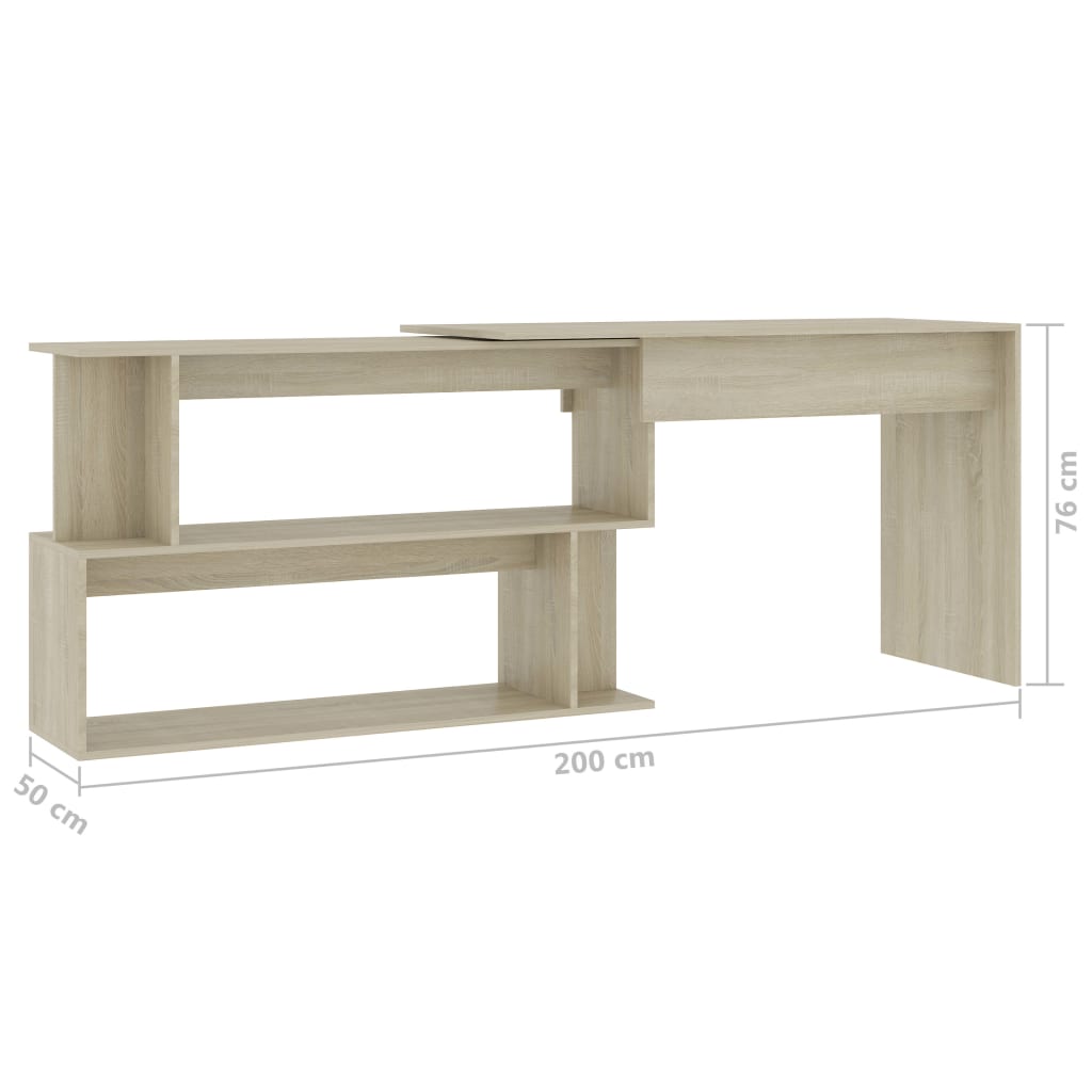 Eckschreibtisch Sonoma-Eiche 200x50x76 cm Holzwerkstoff - Premium Schreibtische  - Just €124.19! Shop now at homesales4u