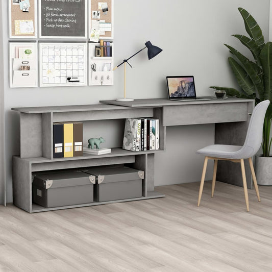 Eckschreibtisch Betongrau 200x50x76 cm Holzwerkstoff - Premium Schreibtische  - Just €136.69! Shop now at homesales4u