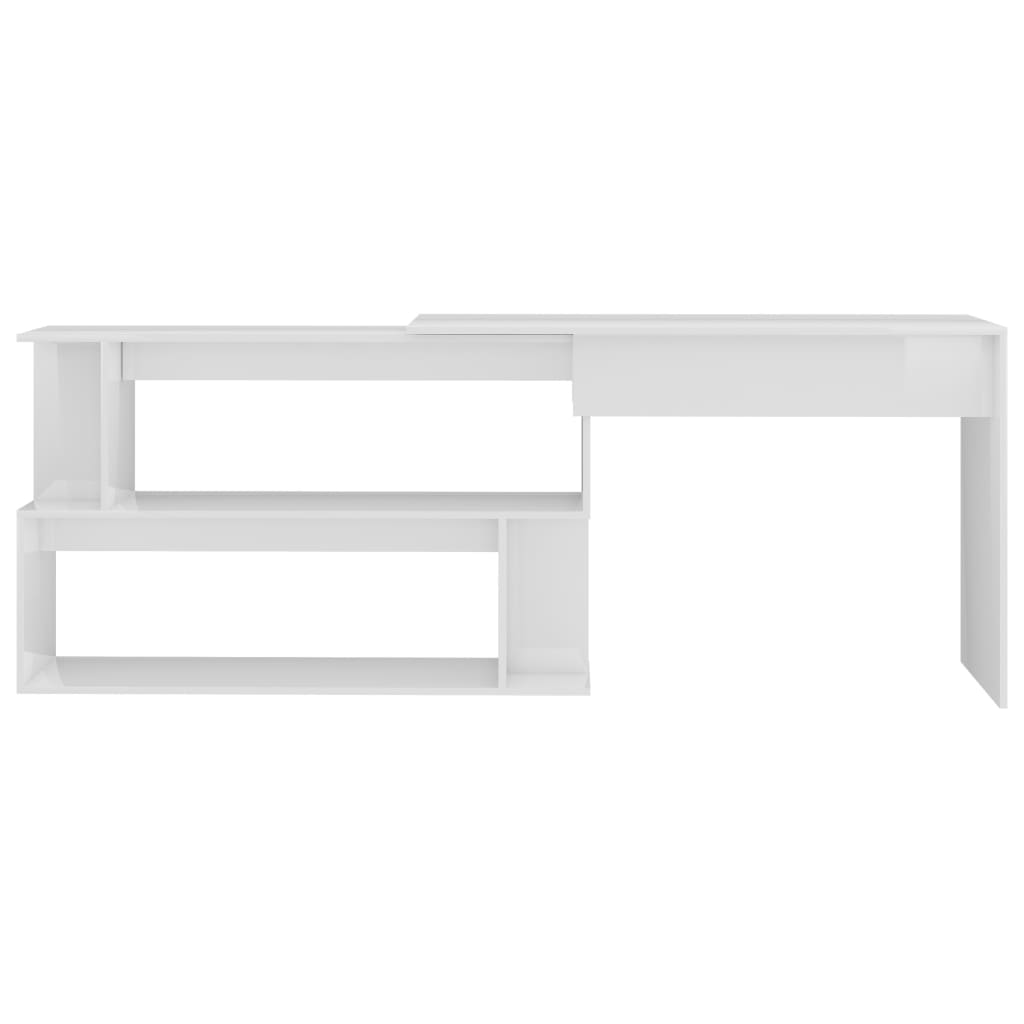 Eckschreibtisch Hochglanz-Weiß 200x50x76 cm Holzwerkstoff - Premium Schreibtische  - Just €169.05! Shop now at homesales4u