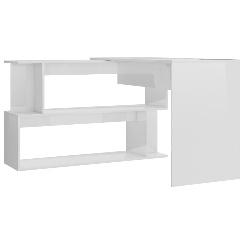 Eckschreibtisch Hochglanz-Weiß 200x50x76 cm Holzwerkstoff - Premium Schreibtische  - Just €169.05! Shop now at homesales4u