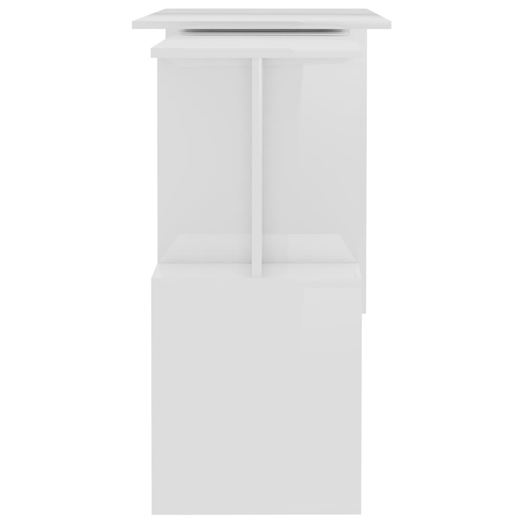 Eckschreibtisch Hochglanz-Weiß 200x50x76 cm Holzwerkstoff - Premium Schreibtische  - Just €169.05! Shop now at homesales4u