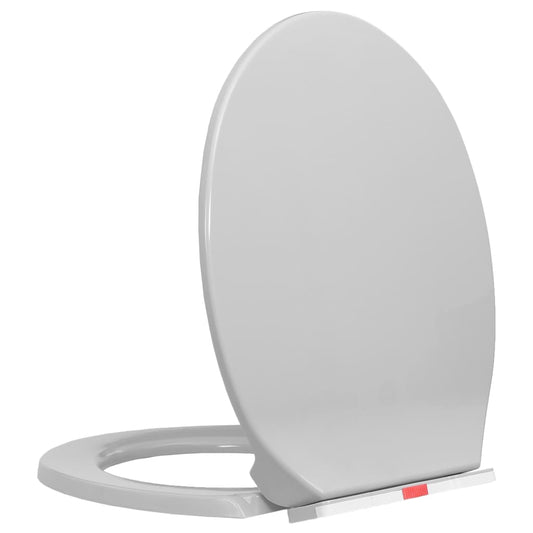 Toilettensitz mit Absenkautomatik Quick-Release Hellgrau Oval - Premium Toilettensitze  - Just €37.01! Shop now at homesales4u