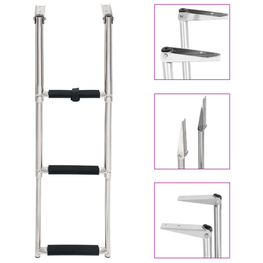 Einstiegsleiter 3 Stufen Edelstahl - Premium Bootsleitern  - Just €90.60! Shop now at homesales4u