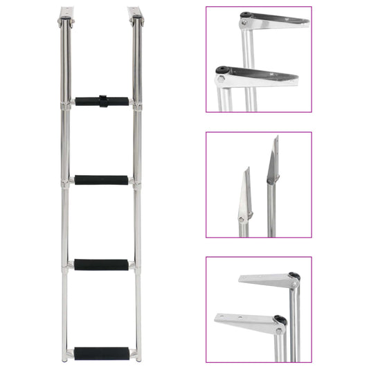 Einstiegsleiter 4 Stufen Edelstahl - Premium Bootsleitern  - Just €127.72! Shop now at homesales4u