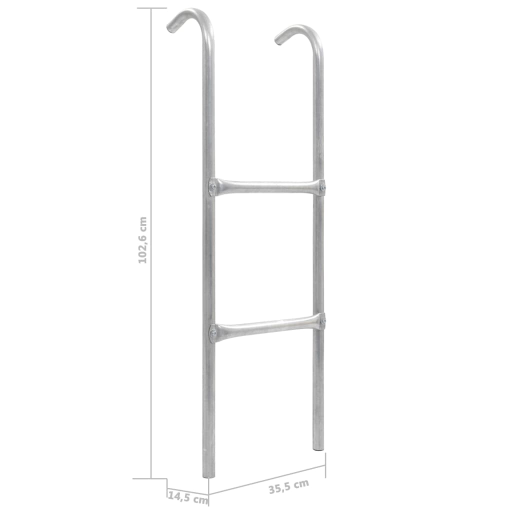 2-stufige Trampolinleiter Stahl Silbern 102,6 cm - Premium Trampolin-Zubehör  - Just €36.14! Shop now at homesales4u