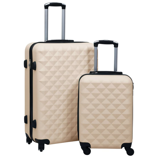 Hartschalen-Trolley-Set 2 Stk. Golden ABS - Premium Reisekoffer  - Just €129.79! Shop now at homesales4u