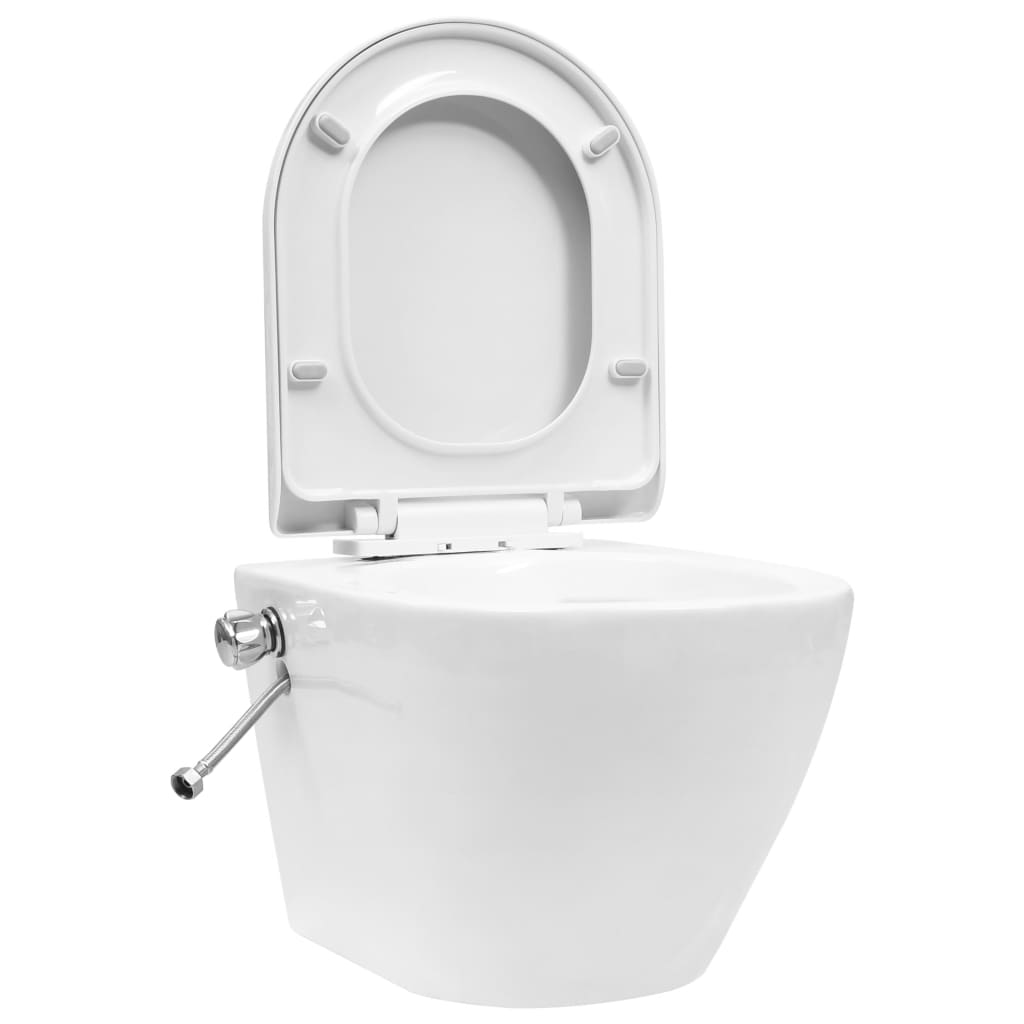 Wand-WC ohne Spülrand mit Bidet-Funktion Keramik Weiß - Premium Toiletten  - Just €275.10! Shop now at homesales4u