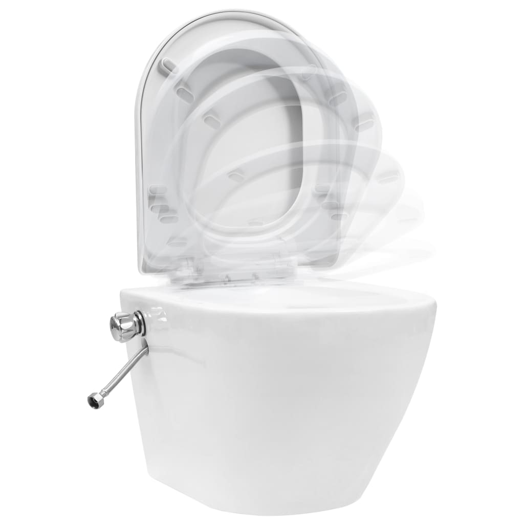 Wand-WC ohne Spülrand mit Bidet-Funktion Keramik Weiß - Premium Toiletten  - Just €275.10! Shop now at homesales4u