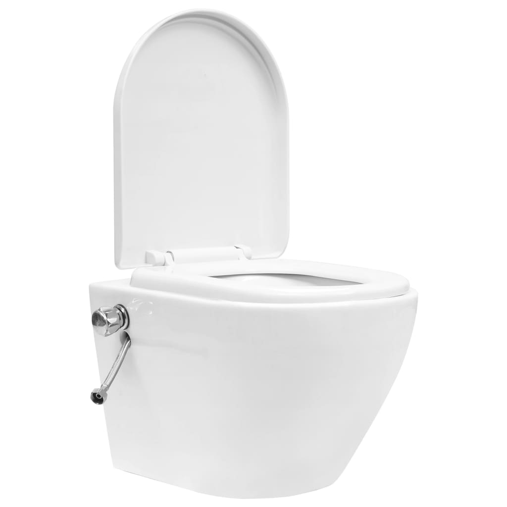 Wand-WC ohne Spülrand mit Bidet-Funktion Keramik Weiß - Premium Toiletten  - Just €275.10! Shop now at homesales4u
