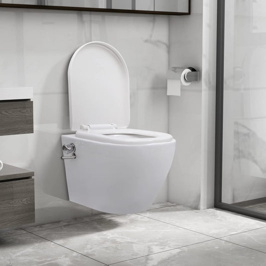 Wand-WC ohne Spülrand mit Bidet-Funktion Keramik Weiß - Premium Toiletten  - Just €275.10! Shop now at homesales4u