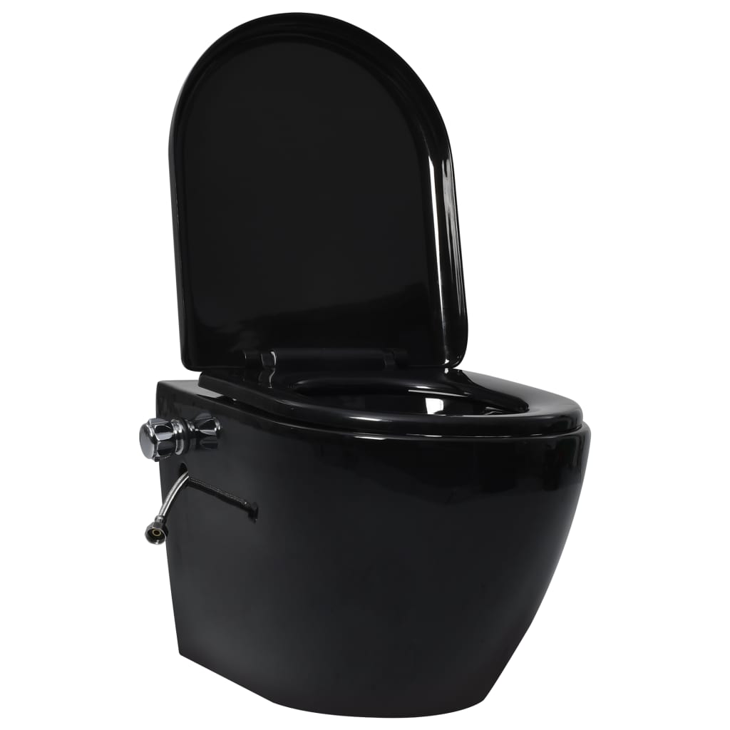 Wand-WC ohne Spülrand mit Bidet-Funktion Keramik Schwarz - Premium Toiletten  - Just €268.01! Shop now at homesales4u