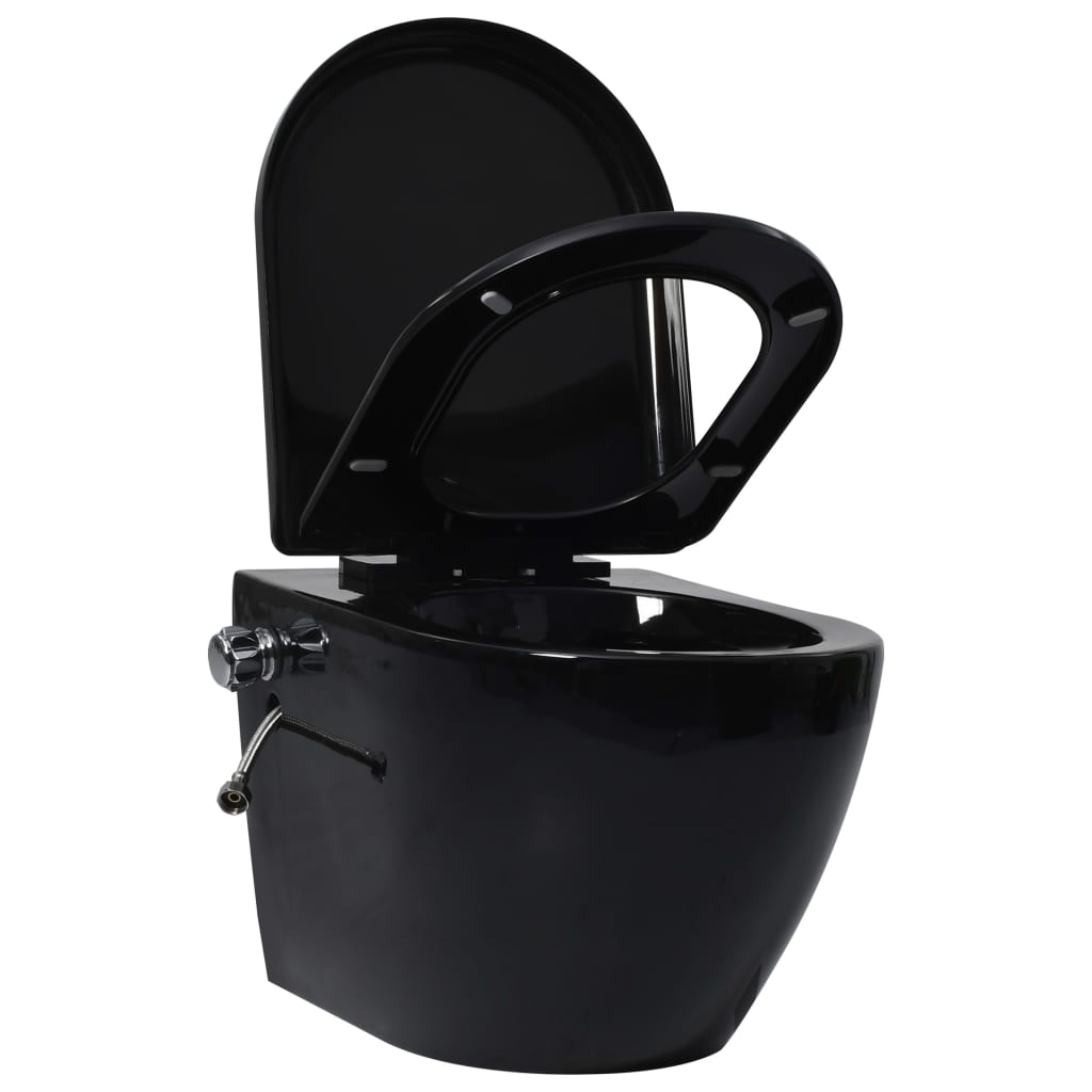 Wand-WC ohne Spülrand mit Bidet-Funktion Keramik Schwarz - Premium Toiletten  - Just €268.01! Shop now at homesales4u