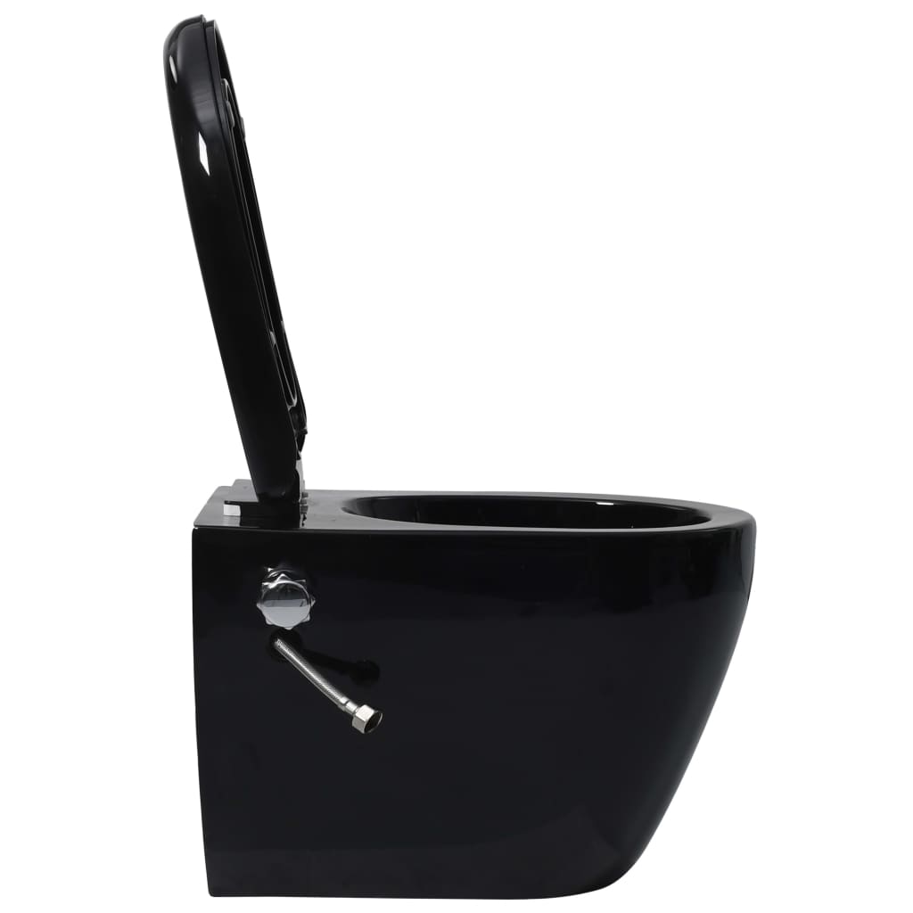 Wand-WC ohne Spülrand mit Bidet-Funktion Keramik Schwarz - Premium Toiletten  - Just €268.01! Shop now at homesales4u