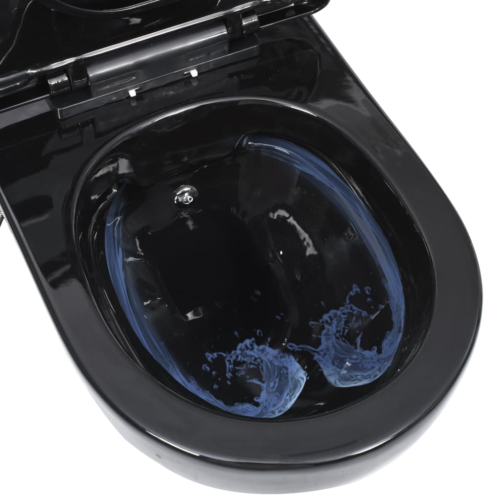 Wand-WC ohne Spülrand mit Bidet-Funktion Keramik Schwarz - Premium Toiletten  - Just €268.01! Shop now at homesales4u