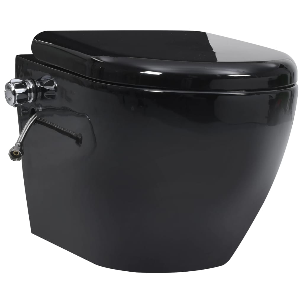 Wand-WC ohne Spülrand mit Bidet-Funktion Keramik Schwarz - Premium Toiletten  - Just €268.01! Shop now at homesales4u