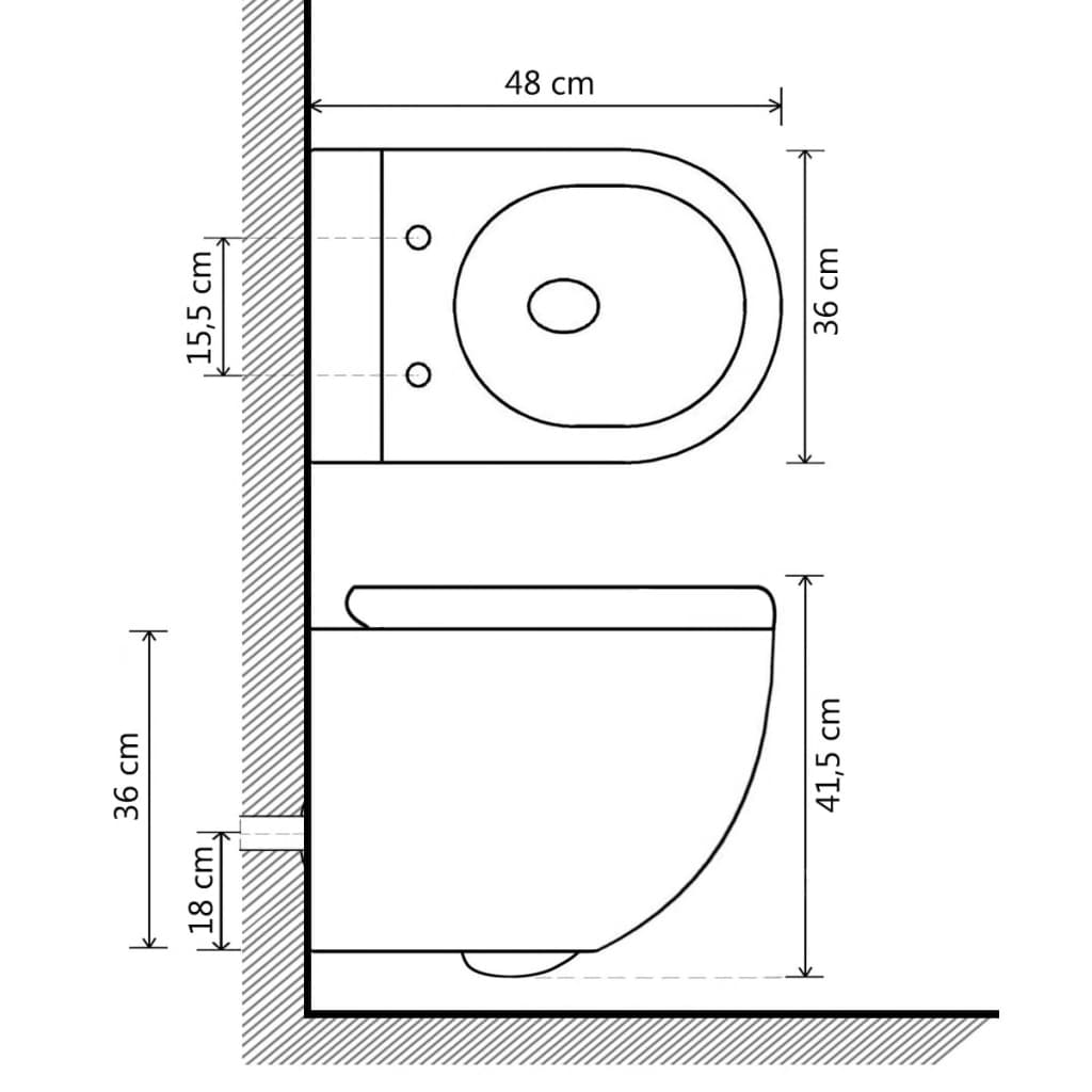 Wand-WC ohne Spülrand mit Bidet-Funktion Keramik Schwarz - Premium Toiletten  - Just €268.01! Shop now at homesales4u