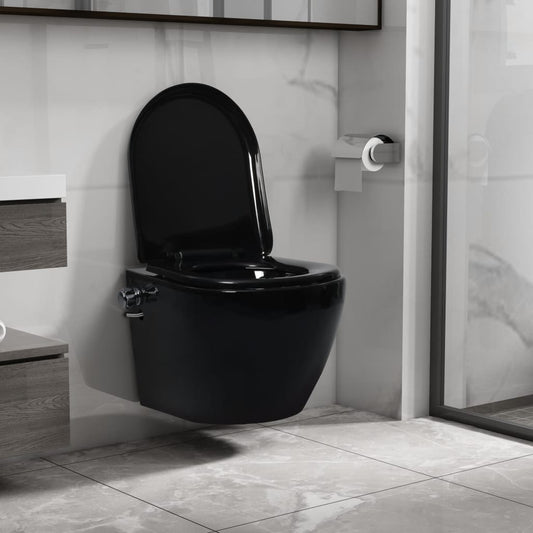 Wand-WC ohne Spülrand mit Bidet-Funktion Keramik Schwarz - Premium Toiletten  - Just €268.01! Shop now at homesales4u