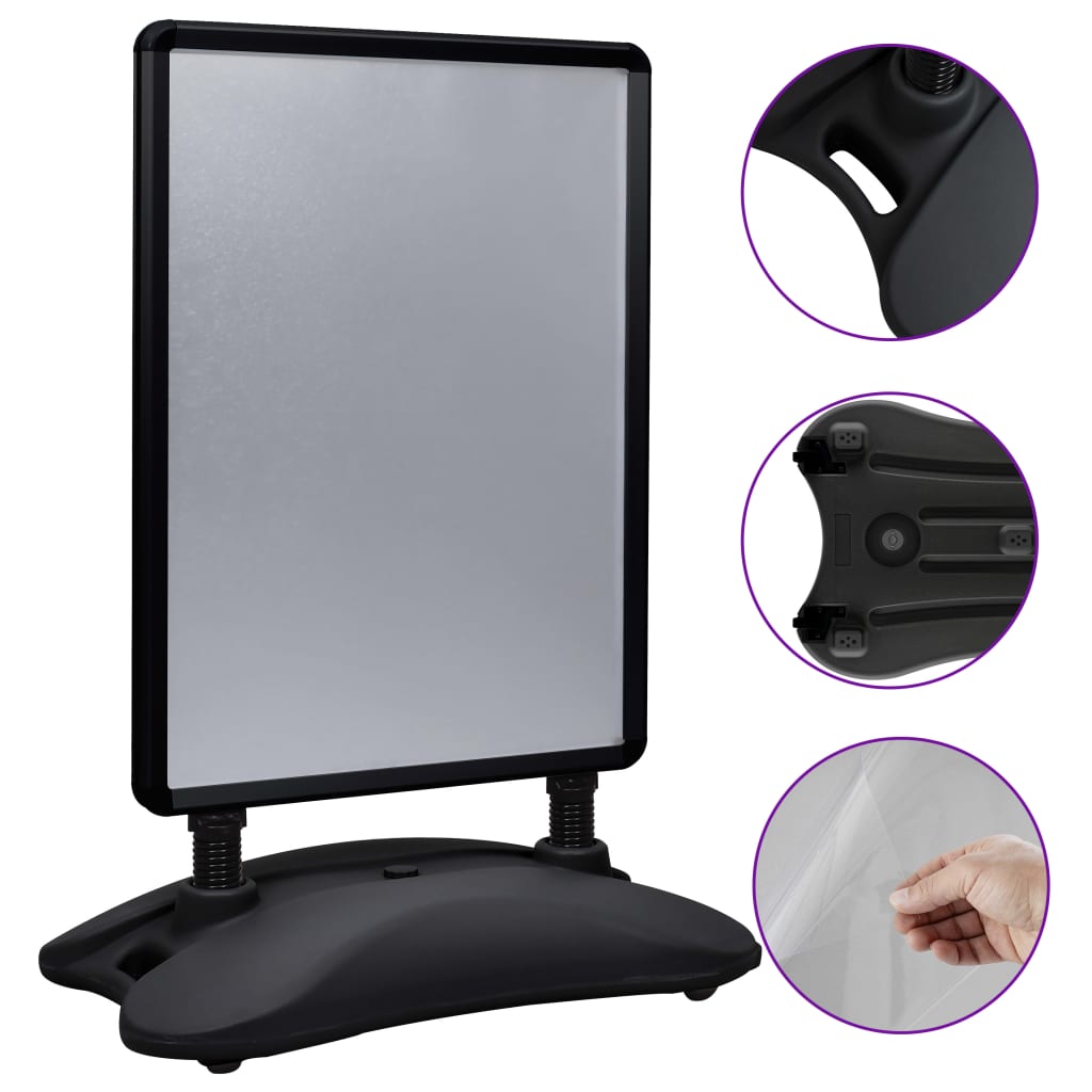A1-Plakatständer Wasserbefüllbar Schwarz Aluminiumlegierung - Premium Vitrinen  - Just €238.99! Shop now at homesales4u
