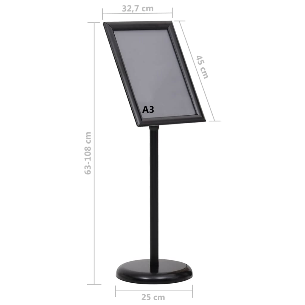 A3-Plakatständer Schwarz Aluminiumlegierung - Premium Vitrinen  - Just €49.87! Shop now at homesales4u