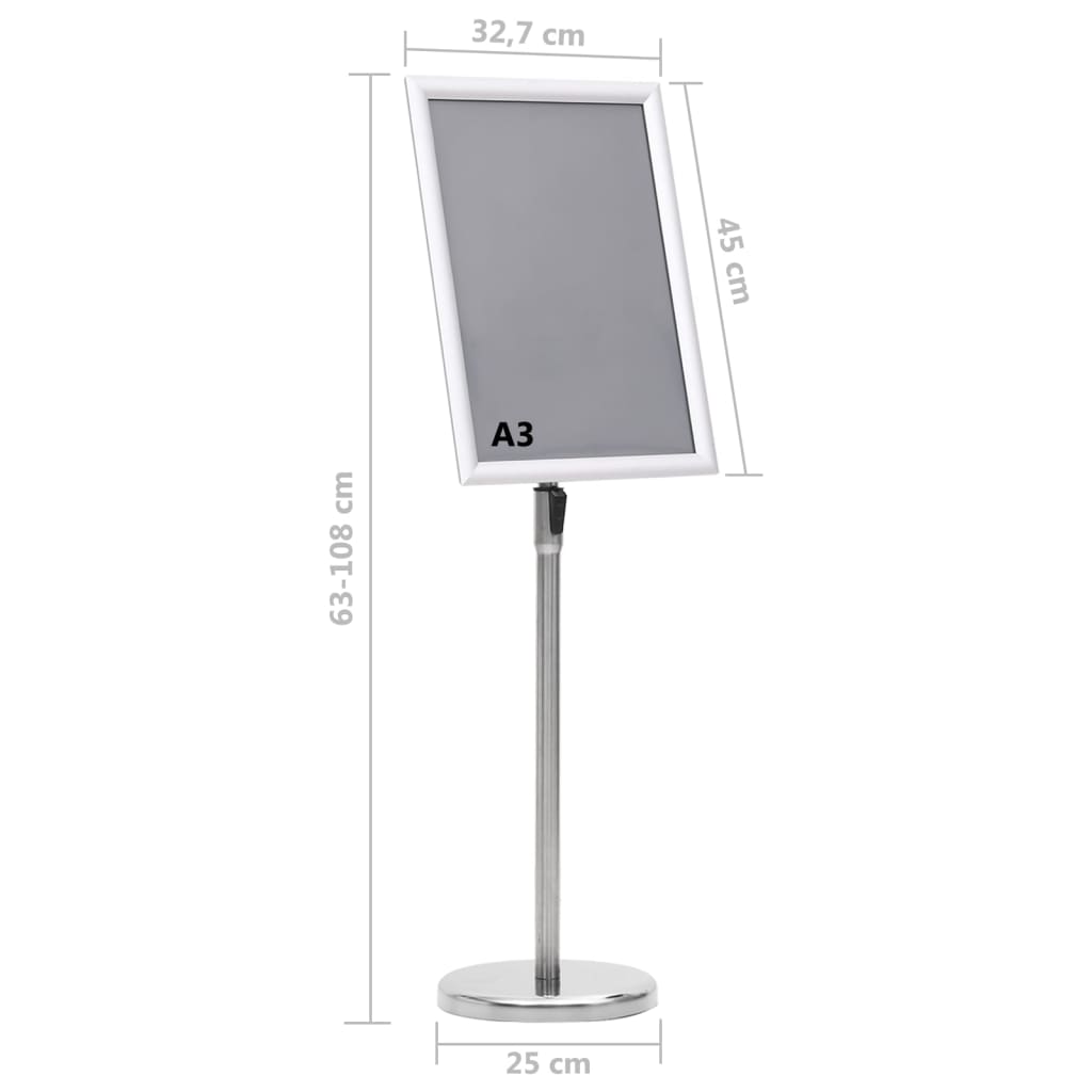 A3-Plakatständer Silbern Aluminiumlegierung - Premium Vitrinen  - Just €52.24! Shop now at homesales4u