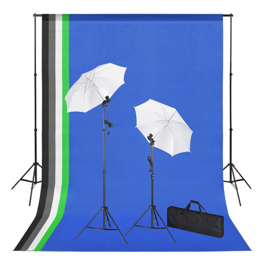 Fotostudio-Set mit Hintergründen, Leuchten und Schirmen - Premium Studioscheinwerfer & -blitzgeräte  - Just €166.99! Shop now at homesales4u