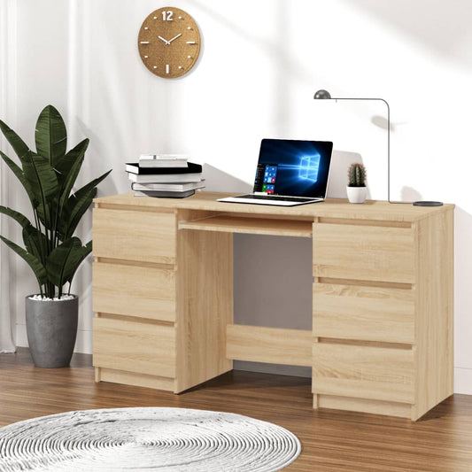 Schreibtisch Sonoma-Eiche 140x50x77 cm Holzwerkstoff - Premium Schreibtische  - Just €174.10! Shop now at homesales4u