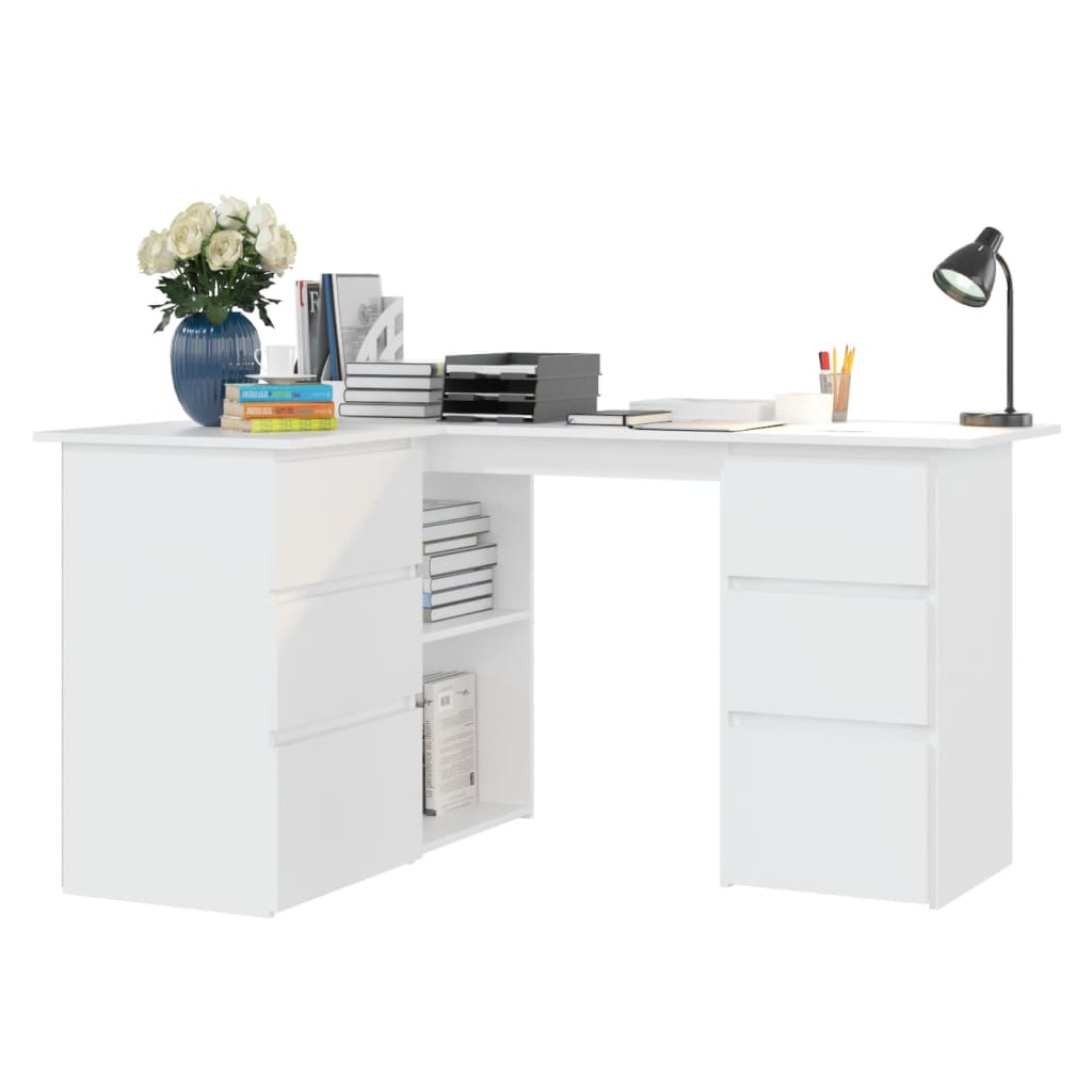 Eckschreibtisch Weiß 145x100x76 cm Holzwerkstoff - Premium Schreibtische  - Just €236.68! Shop now at homesales4u