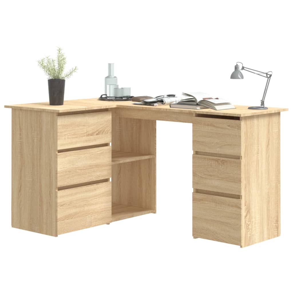 Eckschreibtisch Sonoma-Eiche 145x100x76 cm Holzwerkstoff - Premium Schreibtische  - Just €191.72! Shop now at homesales4u