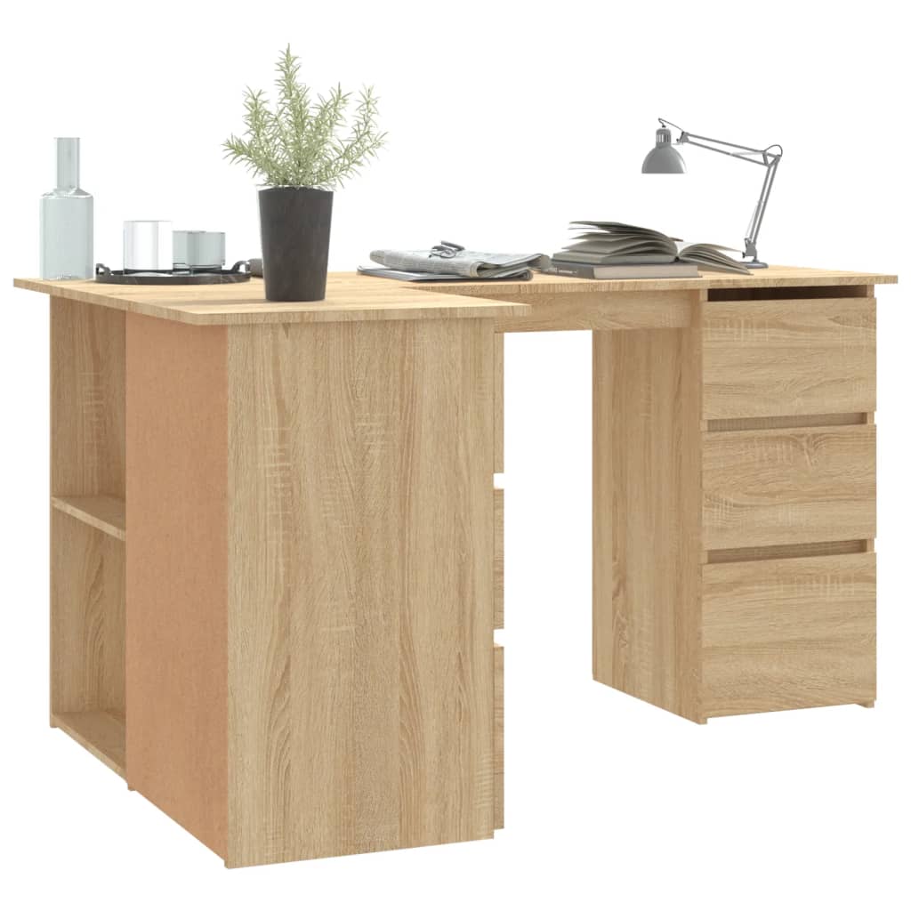 Eckschreibtisch Sonoma-Eiche 145x100x76 cm Holzwerkstoff - Premium Schreibtische  - Just €191.72! Shop now at homesales4u