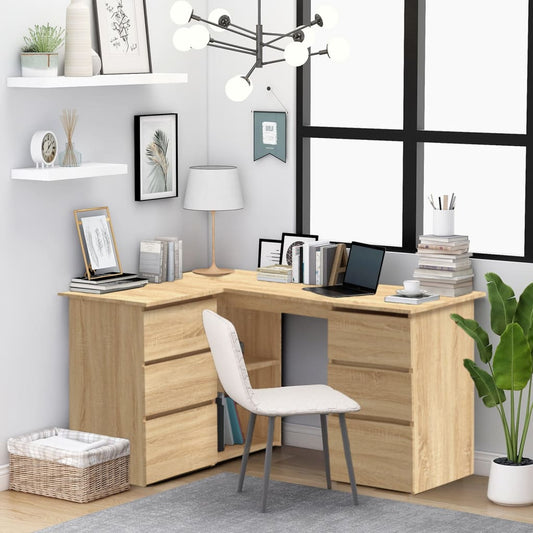 Eckschreibtisch Sonoma-Eiche 145x100x76 cm Holzwerkstoff - Premium Schreibtische  - Just €191.72! Shop now at homesales4u