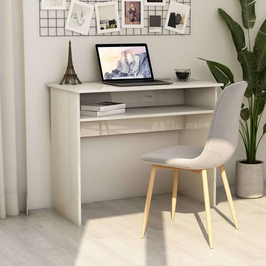 Schreibtisch Hochglanz-Weiß 90x50x74 cm Holzwerkstoff - Premium Schreibtische  - Just €79.69! Shop now at homesales4u