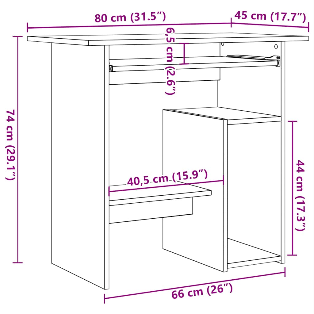 Schreibtisch Weiß 80x45x74 cm Holzwerkstoff - Premium Schreibtische  - Just €82.19! Shop now at homesales4u