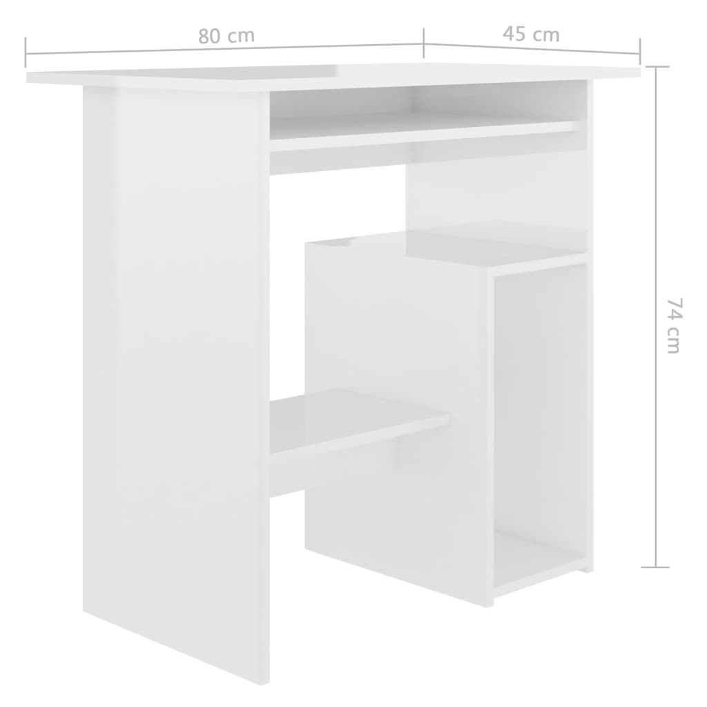 Schreibtisch Hochglanz-Weiß 80x45x74 cm Holzwerkstoff - Premium Schreibtische  - Just €82.44! Shop now at homesales4u