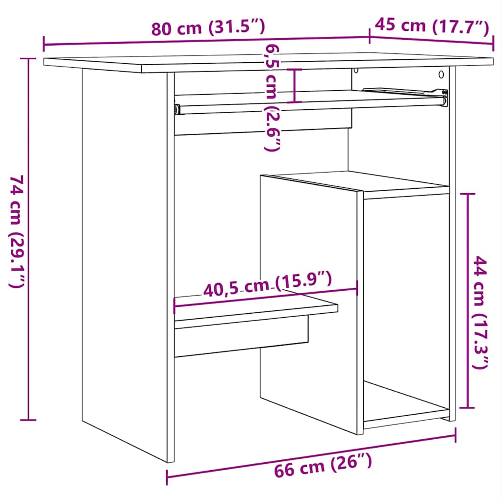 Schreibtisch Hochglanz-Weiß 80x45x74 cm Holzwerkstoff - Premium Schreibtische  - Just €82.44! Shop now at homesales4u
