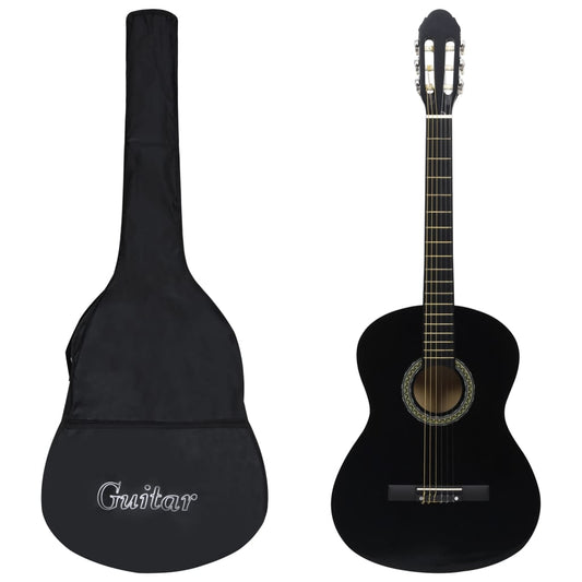 12-tlg. Klassikgitarren-Set für Anfänger Schwarz 4/4 39" - Premium Gitarren  - Just €120.29! Shop now at homesales4u