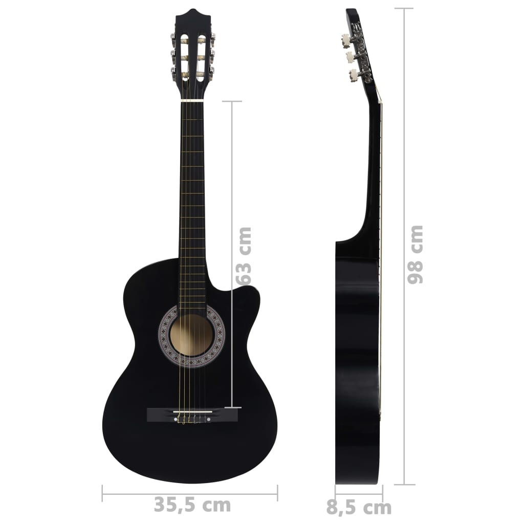 Westerngitarre Cutaway mit 6 Saiten Schwarz 38" - Premium Gitarren  - Just €78.42! Shop now at homesales4u