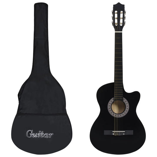 12-tlg Westerngitarre Set mit 6 Saiten Schwarz 38" - Premium Gitarren  - Just €109.93! Shop now at homesales4u