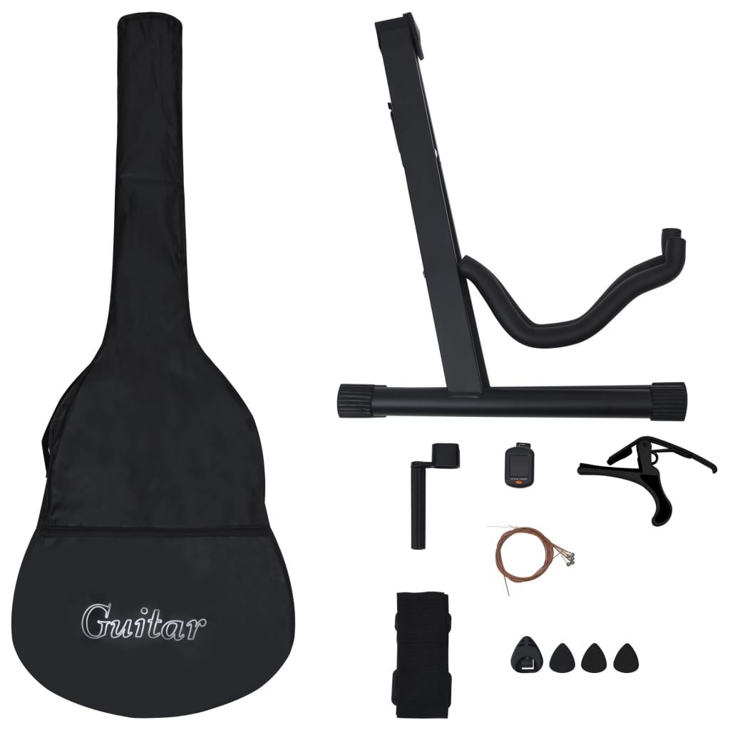 12.-tlg. Westerngitarre Set mit 6 Saiten Blau-Schattiert 38" - Premium Gitarren  - Just €112.37! Shop now at homesales4u