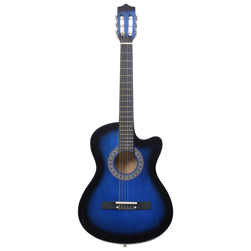 12.-tlg. Westerngitarre Set mit 6 Saiten Blau-Schattiert 38" - Premium Gitarren  - Just €112.37! Shop now at homesales4u