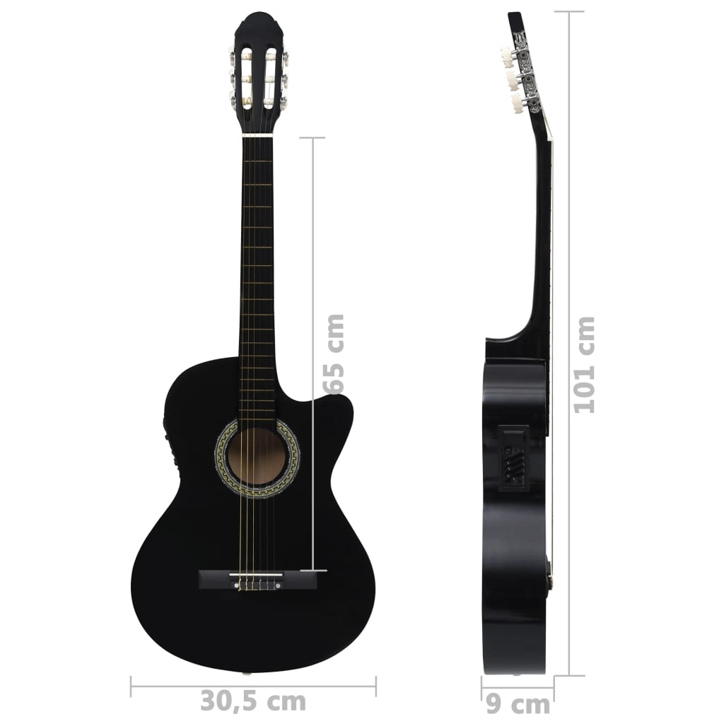 Westerngitarre Cutaway mit Equalizer und 6 Saiten Schwarz - Premium Gitarren  - Just €108.64! Shop now at homesales4u