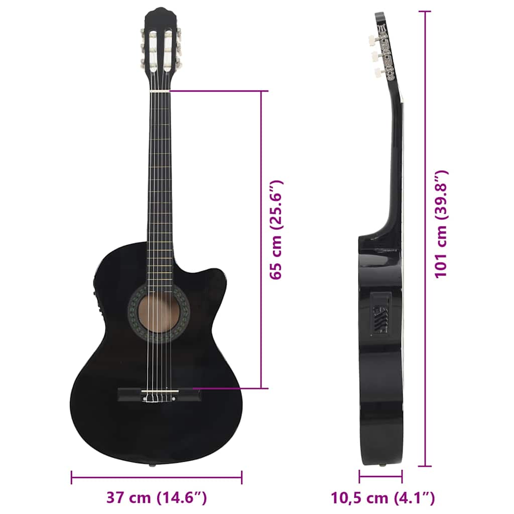 Westerngitarre Cutaway mit Equalizer und 6 Saiten Schwarz - Premium Gitarren  - Just €108.64! Shop now at homesales4u