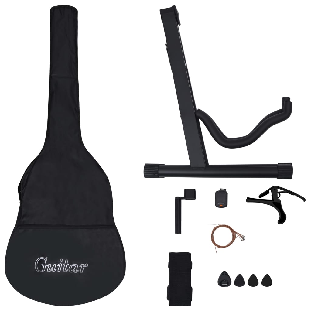 12-tlg. Western Gitarren-Set mit Equalizer und 6 Saiten Schwarz - Premium Gitarren  - Just €139.62! Shop now at homesales4u