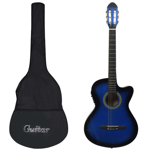 12-tlg. Western Gitarren-Set mit Equalizer und 6 Saiten Blau - Premium Gitarren  - Just €140.81! Shop now at homesales4u