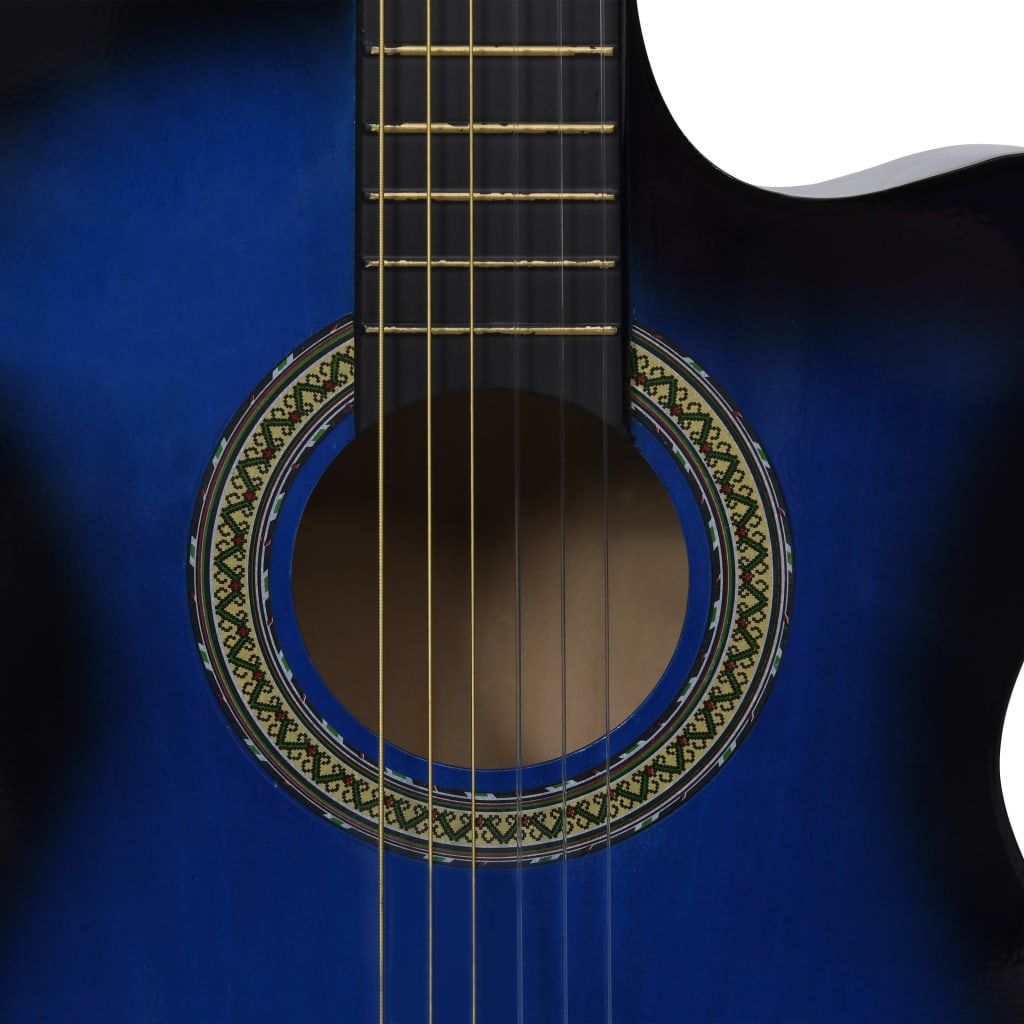 12-tlg. Western Gitarren-Set mit Equalizer und 6 Saiten Blau - Premium Gitarren  - Just €140.81! Shop now at homesales4u
