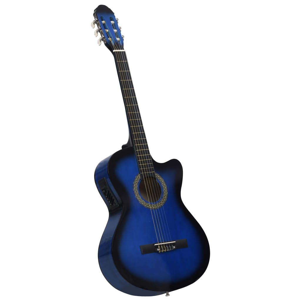 12-tlg. Western Gitarren-Set mit Equalizer und 6 Saiten Blau - Premium Gitarren  - Just €140.81! Shop now at homesales4u