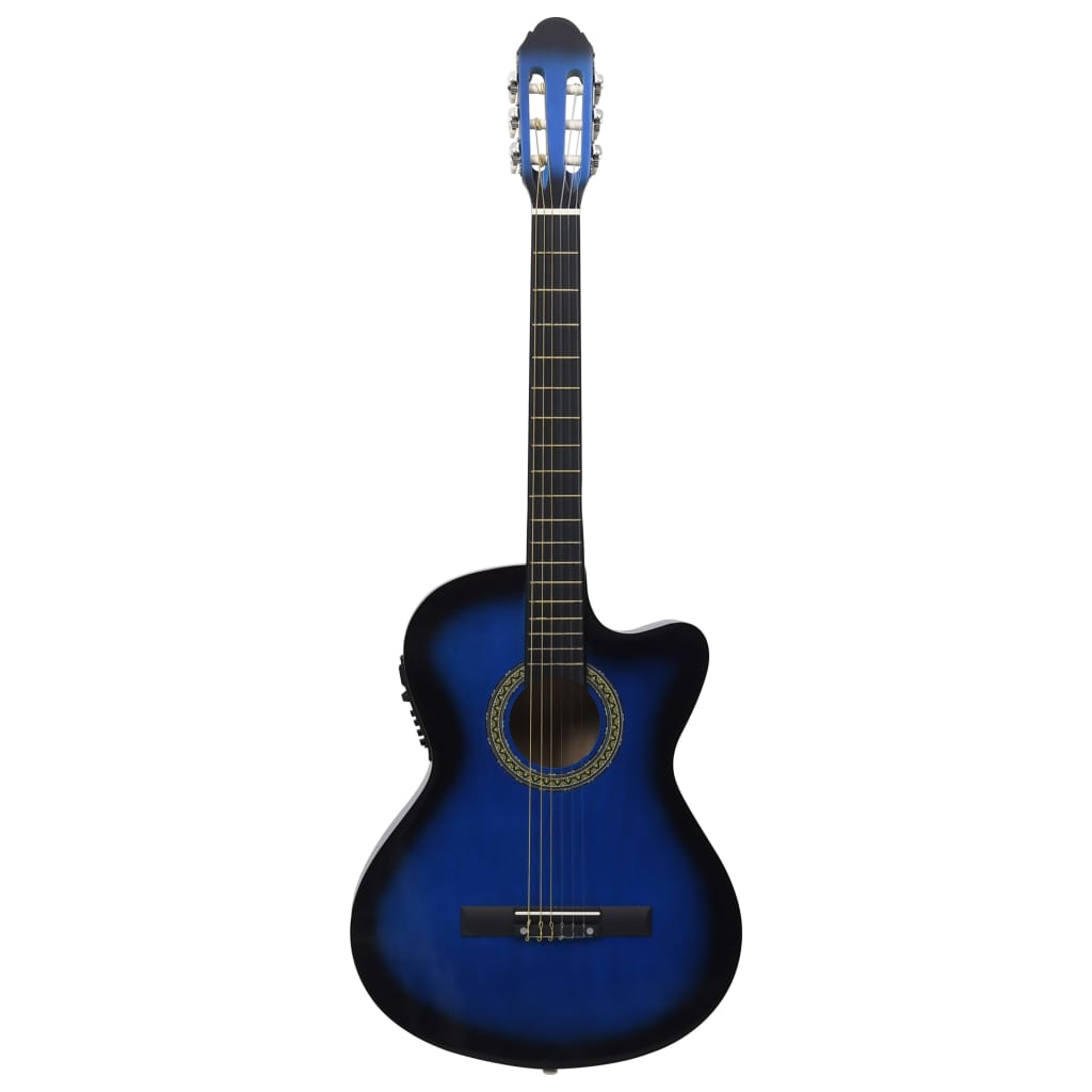 12-tlg. Western Gitarren-Set mit Equalizer und 6 Saiten Blau - Premium Gitarren  - Just €140.81! Shop now at homesales4u