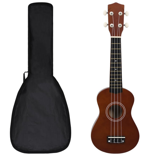 Sopran Ukulele Set für Kinder mit Tasche Dunkles Holz 21" - Premium Saiteninstrumente  - Just €43.75! Shop now at homesales4u